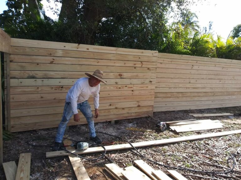 horizontal wood fence miami